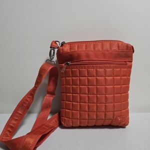 Lug Vibrant Orange Quilted Cross Body Bag